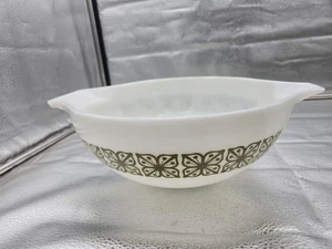 Vintage Pyrex Cenerentola #444 autunno floreale verde ciotola di miscelazione 4 quarti ottime condizioni - Foto 1 di 4