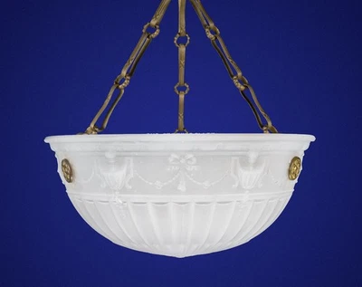 Pantalla de lámpara Plafonnier de vidrio opalescente con textura de hielo Effetre Murano vintage de los años 80 Foto 1 de 4