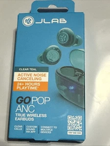 JLab Go Pop ANC True Wireless Bluetooth Ohrhörer - clear teal - Bild 1 von 3