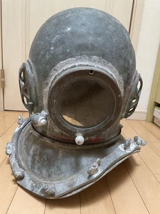 Casco de buceo Toa Sensuiki KABUTO antiguo pesado azul marino latón marino - Imagen 1 de 6