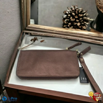 JOY & IMAN Mujer Cartera Doble Cremallera Correa de Mano Superior Cremallera Teléfono Celular Bolsillo Foto 1 de 4