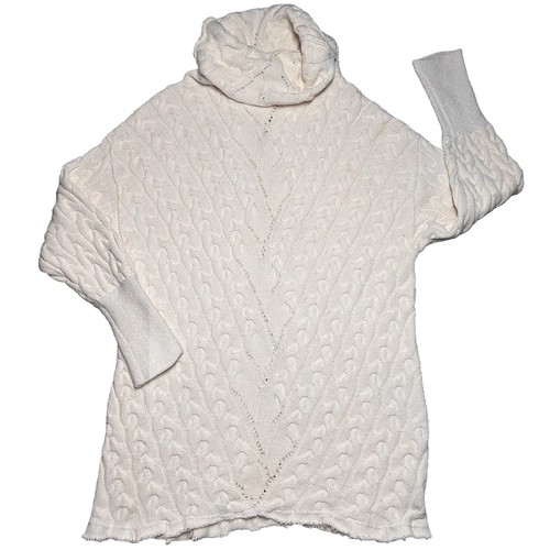 VETEMENTS Free People For The Love Of Cables Vestito Maglione Maglia Medium Panna Rory Oversize