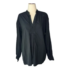 Camicia J. Peterman donna grande Otavalo montagna senza colletto pintuck manica a sbuffo - Foto 1 di 6
