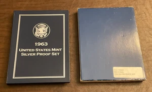 1963 U.S. Mint 5 Coin Silver Proof Set, Five Coins Sealed, in Box - Picture 1 of 10