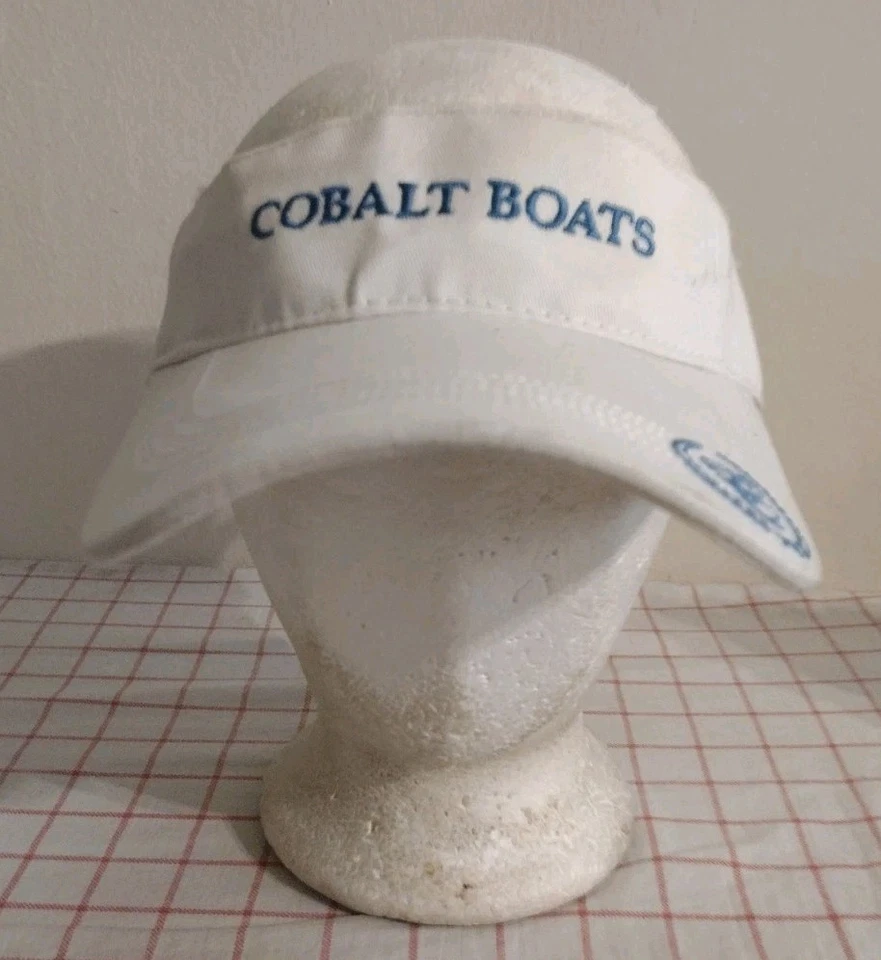 Boné viseira barco cobalto chapéu branco masculino feminino logotipo bordado ajustável - Imagem 1 de 4