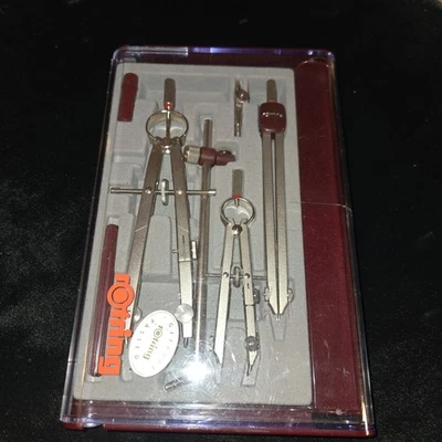 Vintage  Rotring Convex Compass 7 Piece Drafting with Case - Germany - Image 1 of 4