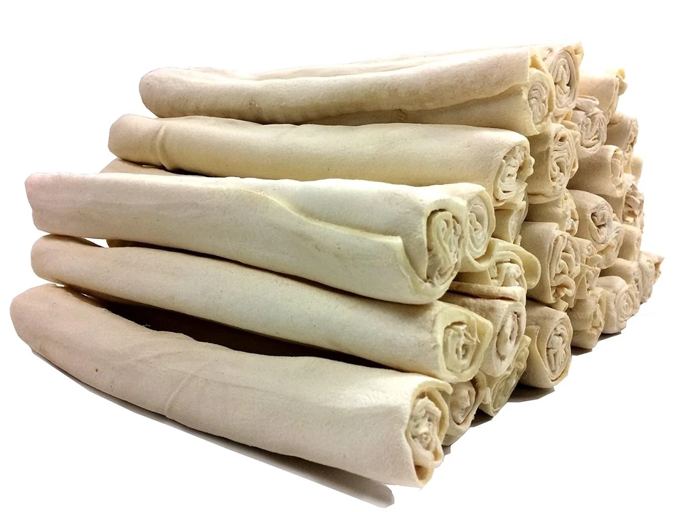 Rawhide Retriever Roll 9-10" -100% Natural Beef-Hide Rolls for dogs - 12 treats - Image 1 of 4