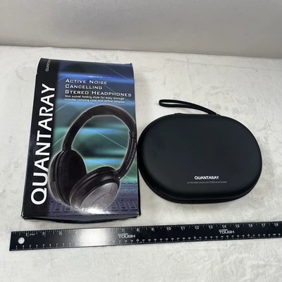 Quantaray Noise Cancelling Stereo Headphones Black Gray  - Image 1 of 4