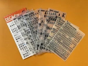 Dry Transfer Lettering - Generic like Letraset - 8 Part-used Sheets - Picture 1 of 5