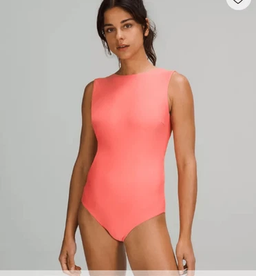 Lululemon Waterside 高领连体泳衣 14 码珊瑚泳衣 — 第 1/4 张图片