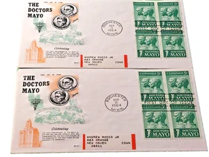 The Doctors Mayo "100th Anniversary of Birth" FDI 5c 1964 Cover Lot of 2 - Picture 1 of 2