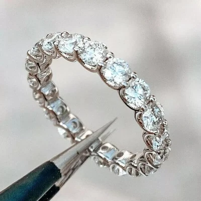 3.50Ct Round Cut Created Diamond Stackable Engagement Ring 14k White Gold Plated - Image 1 of 4