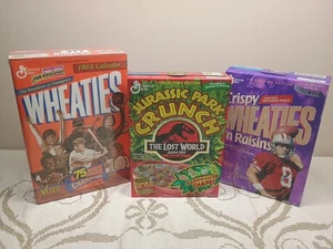 Cereal vintage sin abrir Jurassic Park Crunch - Wheaties 75 años y Steve Young - Imagen 1 de 7