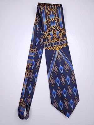 Corbata Formal Hoy Hombre Hombre 60"Lx3.75"W Azul Marino/Naranja Cuello Corbata Foto 1 de 4