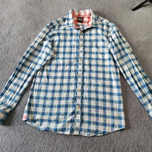 Ted Baker Shirt Mens Born Size 3 UK M Medium Blue Check 100% Cotton Designer - Picture 1 of 15