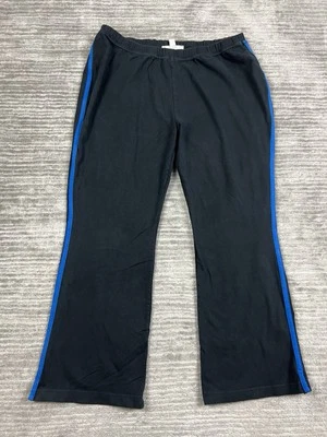 Woman Within Pants Womens Large Petite 18/20 Black Blue Stripe Cotton Blend - Image 1 of 4