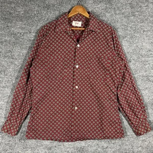 Camicia vintage anni 50 Enro collo ad anello media rockabilly cotone geometrico paisley - Foto 1 di 12