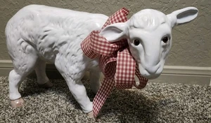 Lamb 20" EARTH NEEDS LTD Petaluma Pottery BAVENT Style Terracotta Glass Eyes - Picture 1 of 19