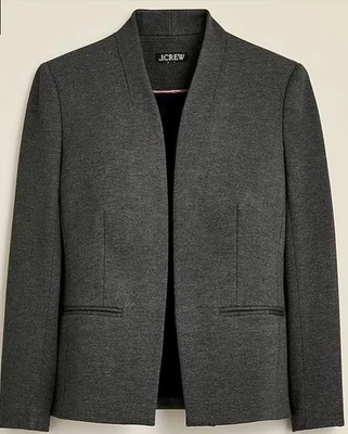 Novo blazer J CREW Going-out em sarja elástica novo com etiquetas 10 Heather Dove $198 - Imagem 1 de 4