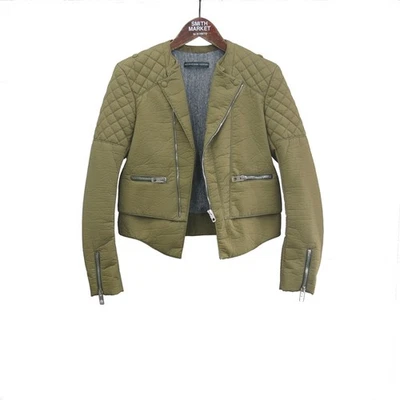 Chaqueta de jinete acolchada para mujer Balenciaga de mezcla de algodón color caqui Foto 1 de 4