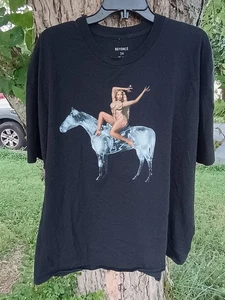 Beyonce Renaissance Pose on Horseback 3XL Black Graphic t-Shirt - Picture 1 of 5