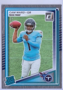 2025 Donruss Silver Press Proof #350 Cam Ward RC - 04/199 - Tennessee Titans - Picture 1 of 2