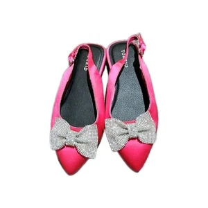 Scarpe basse Torrid donna rosa impreziosite fiocco punta slingback - Foto 1 di 11