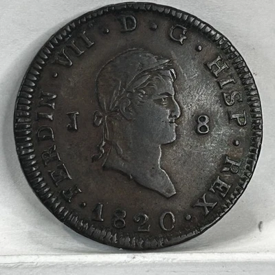 1820 Spanish 8 Maravedis Copper Colonial era Coin - Image 1 of 4