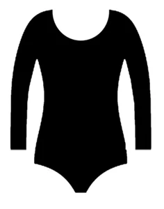 GIRLS DANCE LEOTARD COTTON PLAIN STRETCHY LONG SLEEVE BALLET BODYSUIT - Picture 1 of 2