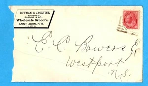 New Brunswick - St John Illustrated Cover Bowman & Angevine, 1898 - Picture 1 of 2