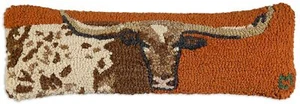 Chandler 4 Corners Artist-Designed Longhorn Hand-Hooked Wool Decorative Throw... - Picture 1 of 6