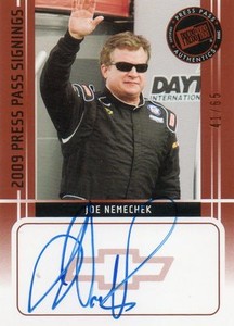 JOE NEMECHEK 2009 PRESS PASS SIGNINGS AUTHENTIC BRONZE AUTOGRAPHED CARD 41/65