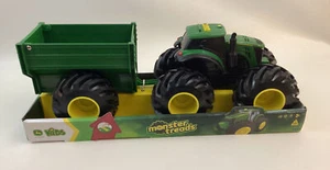 Big John Deere Monster Treads Tractor And Wagon New In Box Tomy - Picture 1 of 13