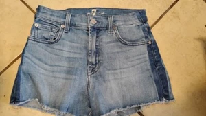 Pantalones cortos de mezclilla Seven 7 For All Mankind para mujer talla 25 corte azul - Imagen 1 de 4