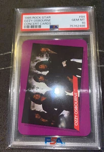 1985 Rock Star Concert Cards OZZY OSBOURNE #84 PSA 10 GEM MT *POP 3* Only 3 10's - Picture 1 of 7