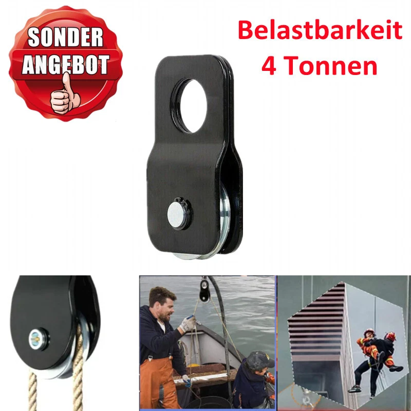 Seilwinde Umlenkrolle Seilzug Stahl Forstseilwinde Seilrolle Heberolle Offroad4T - Bild 1 von 4