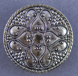 DECORATIVE METAL BUTTON SET - ANTIQUE SILVER - 2 BUTTON SET - Picture 1 of 1