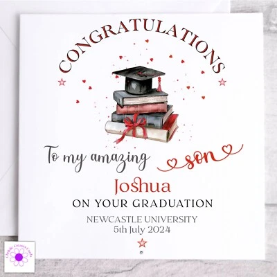 Personalised Graduation Card Male, University Graduation Congratulations - Image 1 of 4