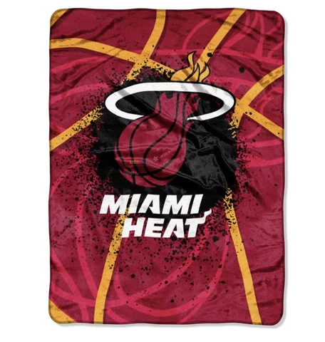 Miami Heat NBA Supersized Supersoft Royal Plush Raschel Throw Blanket 60x80 Cover