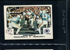 1977 Fleer NFL Team Action #62 Super Bowl VI Cowboys Dolphins