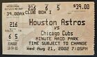 Houston Astros Chicago Cubs Baseball Ticket Stub 8/21 2002 Jose Vizcaino Hr # 25