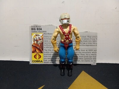 Figura de acción Hasbro GI Joe: Big Boa v1 Cobra Trainer 1987 con tarjeta de archivo Foto 1 de 4