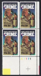 US #2102 20¢ McGruff, the Crime Dog LR Plate Block 1984 MNH - Picture 1 of 1