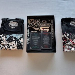 RARE Johnny Cupcakes ‘15 Fright Club Slashers v Monsters 2 T-shirt Box Set NWT L - Picture 1 of 6