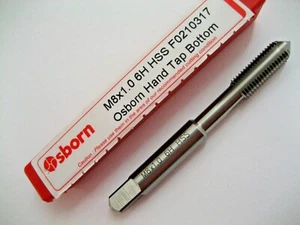 M8 x 1.0 METRIC FINE HAND TAP HSS BOTTOM PLUG EUROPA TOOL OSBORN F0210317 P179 - Picture 1 of 6