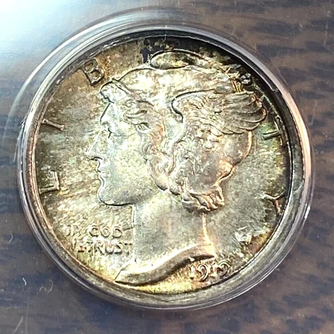 1919 Mercury Dime ANACS MS64FB Nice Patina Easily Best Price on Ebay* CHRC Cover