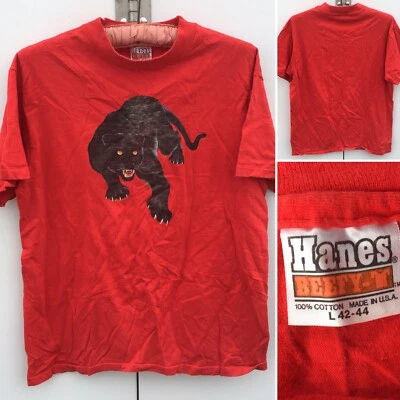 Винтажная футболка Black Panther утюг на графике сделано в США 80-х 1980-х размер L - Изображение 1 из 4