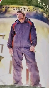 Coleman Mens Rain Jacket Nylon Size 2XL Full Zip Windbreaker Hood Gray - Picture 1 of 9
