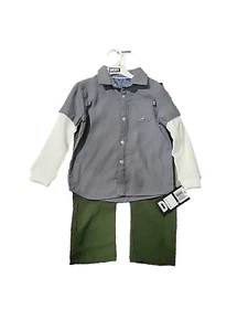 DKNY Boys 2 Piece Set- pants and button up shirt - 4T NWT - Picture 1 of 5