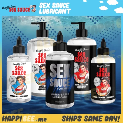 Naughty Jane's Sex Sauce Lubricant🍯H2O Wet Glide Premium Water-Based Aqua Lube - Imagem 1 de 4